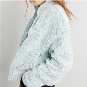 *SOLD*blue sherpa zip up jacket